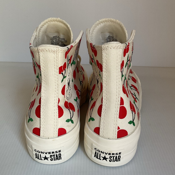 Converse Cherry Print Sneakers All Star Lift Platform Women’s 6.5 (37 EU) Trendy - Picture 5 of 11